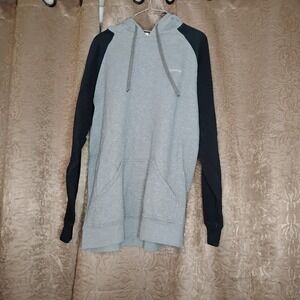 Columbia Mens Pull Over Drawstring Hoodie Black Gray Size Large